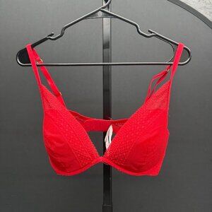 Victoria's Secret Red Lace Plunge Bra